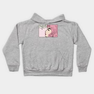 Retro Pop Art Comic Girl Pink Hair 1950s Vintage Kids Hoodie